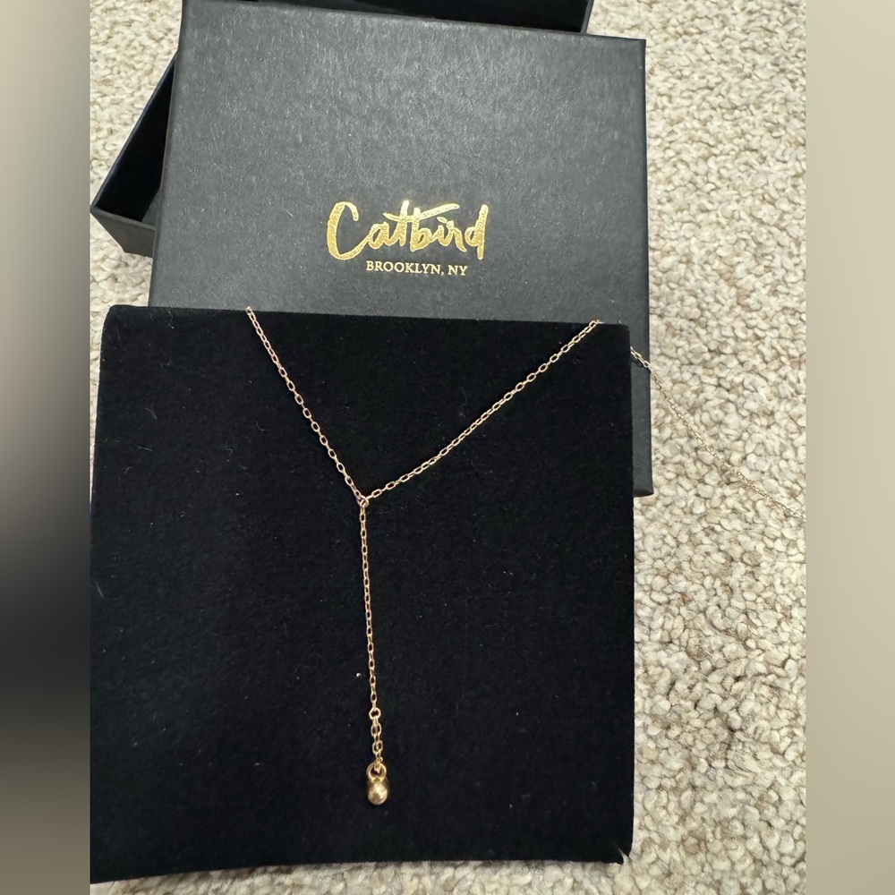 Catbird Greco lariat 14k necklace